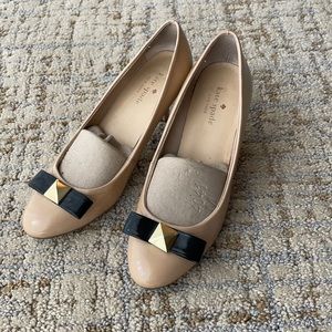 Kate Spade Nude Pumps with Black Bow